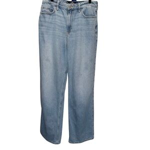 Hollister Ultra High Rise Baggy Jeans Light Wash Cotton Women’s 8 R